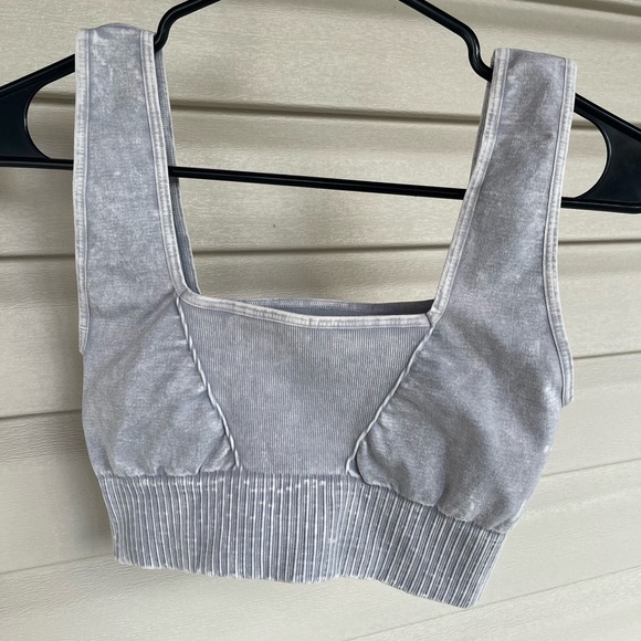 NWOT FP Movement Good Karma Square Neck Bra - ice grey - Picture 4 of 5